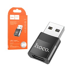 Hoco UA17 Adaptador OTG para USB Macho a Tipo-c Hembra 2.0 Negro